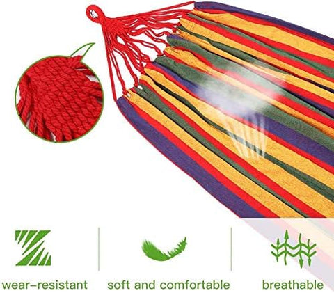 Hangmat met Standaard - Tuinhangmat -  250 kg Capaciteit - Robuuste stof - Zware - Heavu-duty Stalen Standaard - Draagtas Inbegrepen - voor Buiten - Balkon - Terras - Tuin - 275x100cm - Blauw en Groen