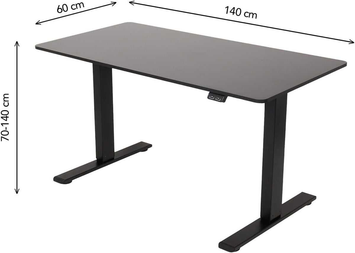 Brixy Zit Sta Bureau - Elektrisch Verstelbaar In Hoogte - 140 x 60 CM - Zwart