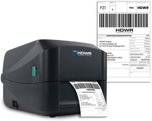 OPrint-DB200 Thermo- en thermische transfer-labelprinter, 203 DPI resolutie, 152,4 mm/s snelheid, USB- en RS-232-interface, met mobiele app-besturingsfunctie