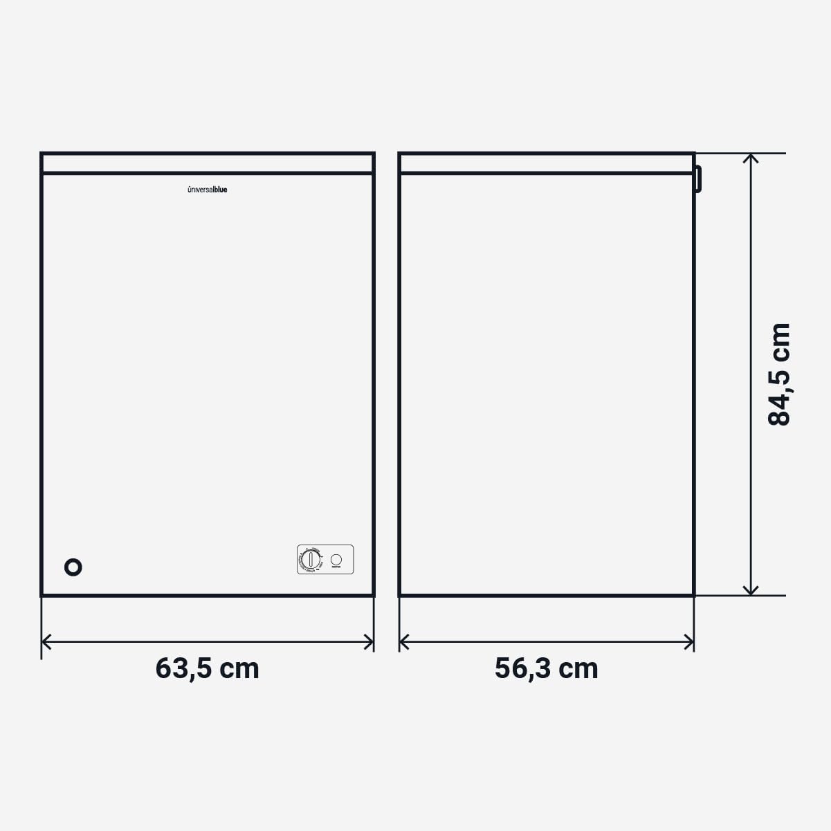 UNIVERSALBLUE 2-in-1 freezer, 147 l, white, fridge and freezer, mechanical operation, silent system, shipping and conversion on the floor included - QUORE
