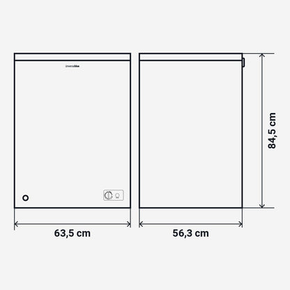 UNIVERSALBLUE 2-in-1 freezer, 147 l, white, fridge and freezer, mechanical operation, silent system, shipping and conversion on the floor included - QUORE