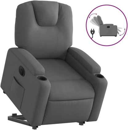 Kantelstoel Elektrisch – Relaxfauteuil – Lounge Stoel – Verstelbare Stoel – Relaxstoel – Donkergrijze Stof – Elektrische Verstelling – Opsta Functie