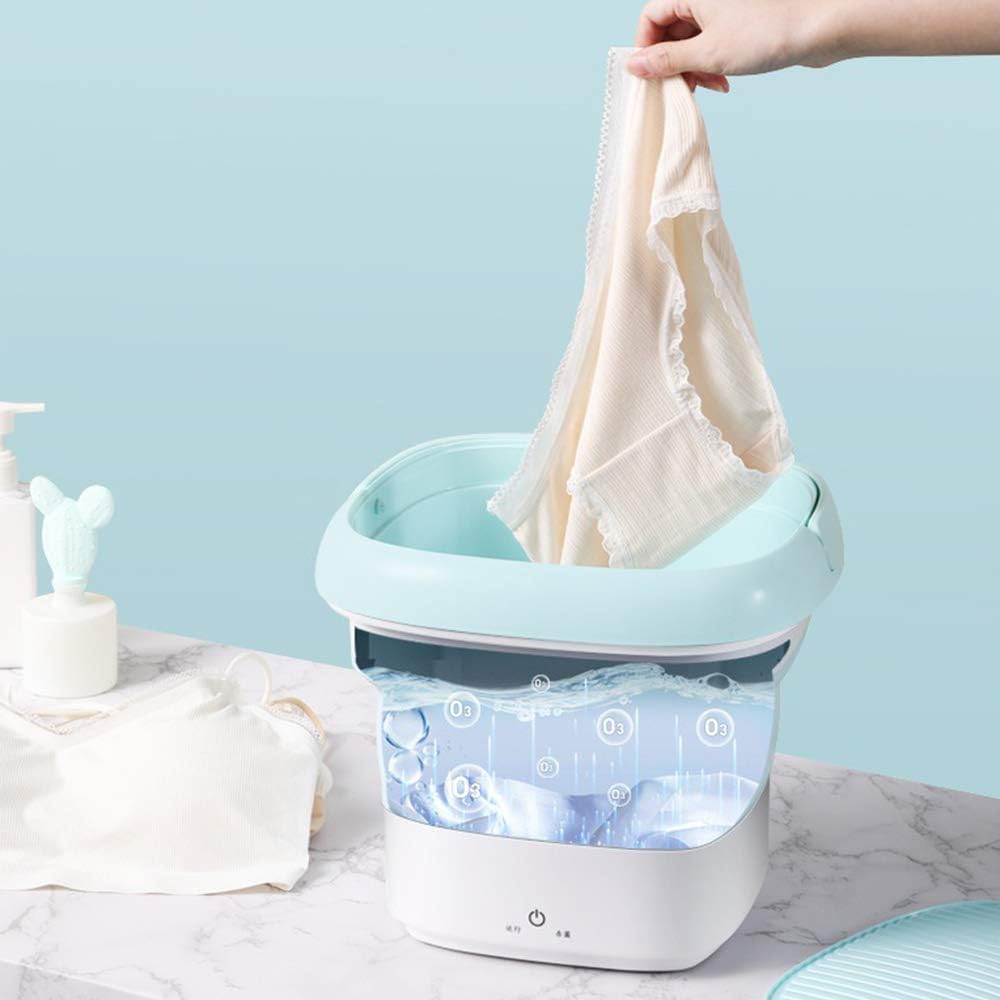 Mini Foldable Washing Machine, Portable Turbo Washing Machine, With Foldable Bath Compact Ultrasonic Turbine Washer for Travel Camping Home Apartment RV,Cyan,sterilizable - QUORE