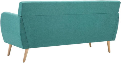 vidaXL Three Seater Sofa Fabric Green Three Seater Sofa Sofa Sofa Seating Furniture - QUORE