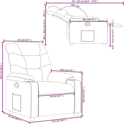 Verstelbare Fauteuil – Relaxstoel – Tv Stoel – Loungestoel – Relax Fauteuil – Kunstleer Bruin – 135 Graden Verstelbaar – Inclusief Bekerhouders