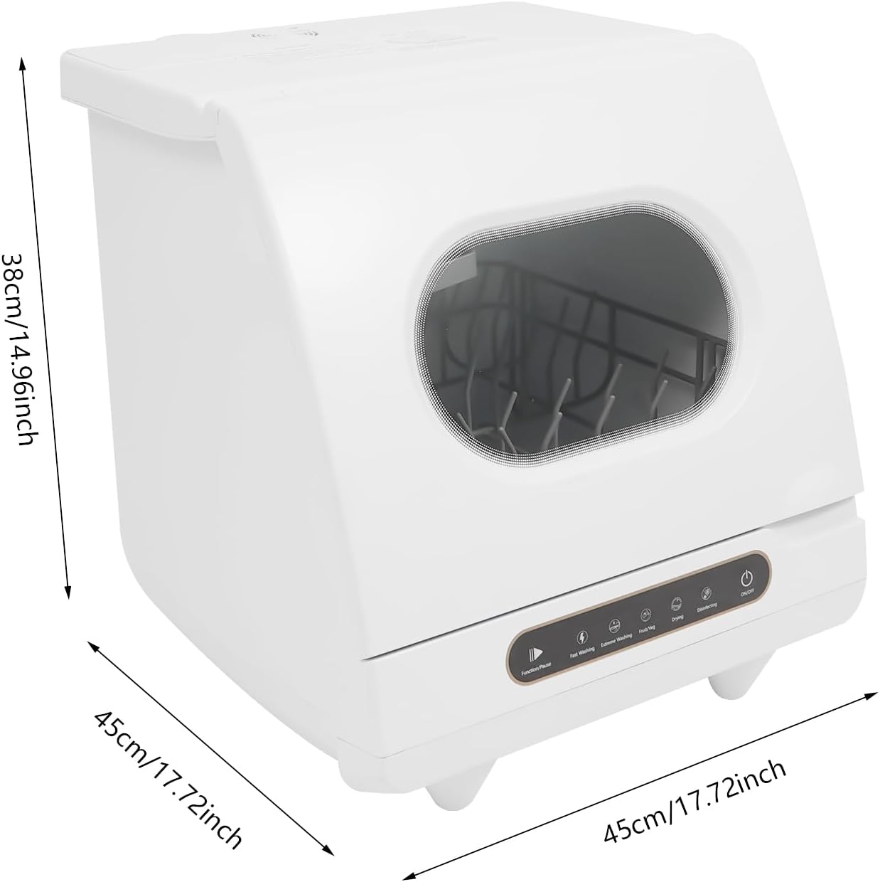 Table Dishwasher 800W Mini Dishwasher 5 Programs Freestanding Table Dishwasher Noise Level 55 dB With Water Pipes And Dishwasher Rack