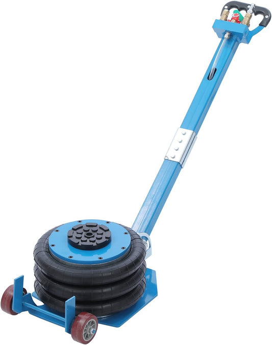 KATSU Airbag Jack 6600LB 3 Ton Capaciteit Pneumatische Jack, Heavy Duty Quick Auto Hefkrik, Triple Bag, met Lange Opvouwbare Handvat en Twee Wielen, voor Auto Repareren van Banden Veranderen