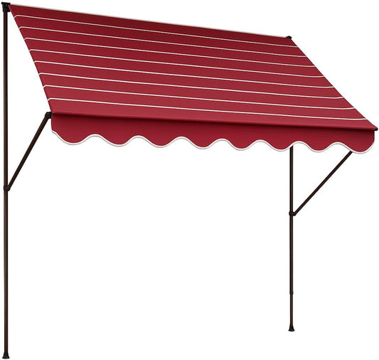 Angerer Klemluifel, exclusief met handslinger, terras/balkon, eenvoudige montage zonder boren, Made in Germany, hoogwaardige stof, uv-bestendig, in hoogte verstelbaar, waterafstotend, 350 cm, bordeaux