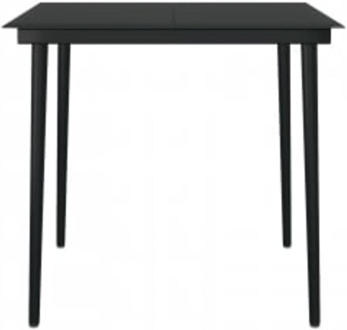 Gecheer Tuinmeubelset, 3-delig, met zwarte kussens, tafel en stoelen, terrasmeubels, type 5 - QUORE