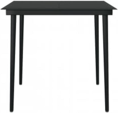 Gecheer Tuinmeubelset, 3-delig, met zwarte kussens, tafel en stoelen, terrasmeubels, type 5 - QUORE