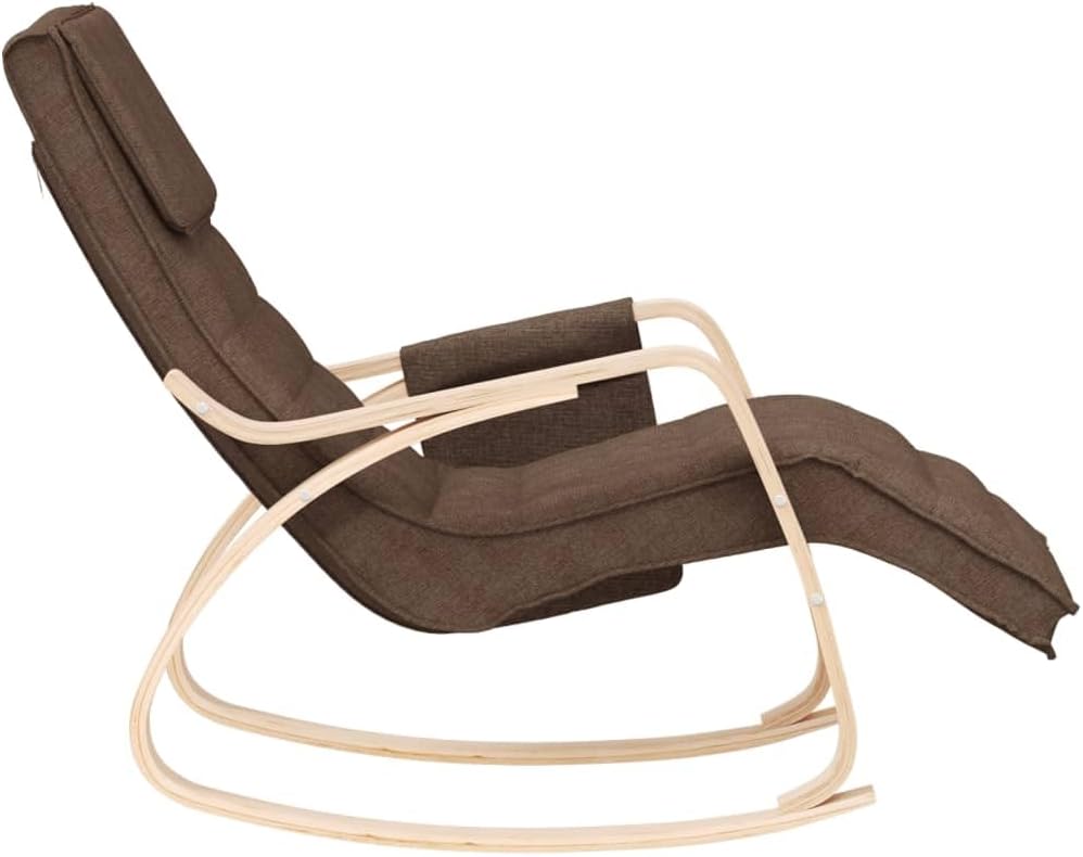 Schommelstoel – Relaxstoel – Fauteuil – Lounge stoel – Stoel – Donkerbruin – Massief Berkenhout – Dikke Gevoerde Kussens
