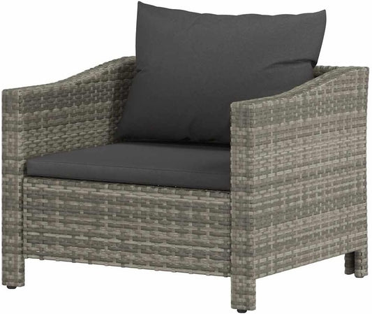 Tuinstoel – Tuinfauteuil – Loungestoel – Buitenstoel – Verstelbare Tuinstoel – Poly Rattan – Weerbestendig Met Kussens