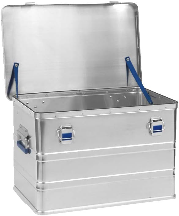 hünersdorff Aluminium box eco 68 liter, waterdicht met rubberen afdichting, licht, stabiel, klaphandgrepen, voorbereiding voor sloten, kleur: zilver, 451250
