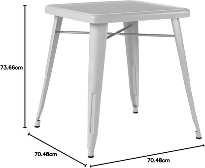 Flash Meubels Vierkant Binnen-Outdoor Tafel 64.77 x 63.5 x 15.24 cm ZILVER