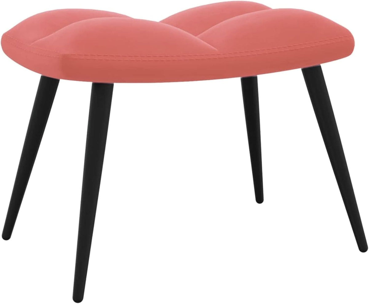 Relaxchair with stool reclining chair lounge chair living room chair with stool chair living room pink velvet - QUORE