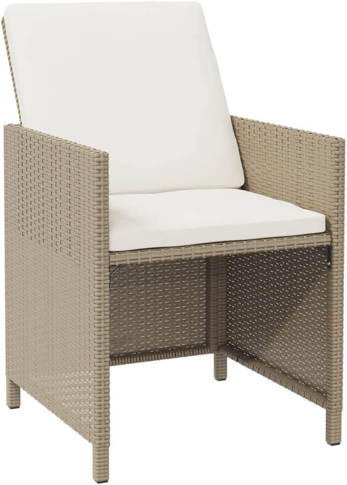 vidaXL 5-Piece Garden Set with Cushions Poly Rattan Beige, Garden Furniture Set, Dining Area, Garden Table, Furniture Set, Garden Table, Garden Chair, Garden Chair, Patio Furniture - QUORE