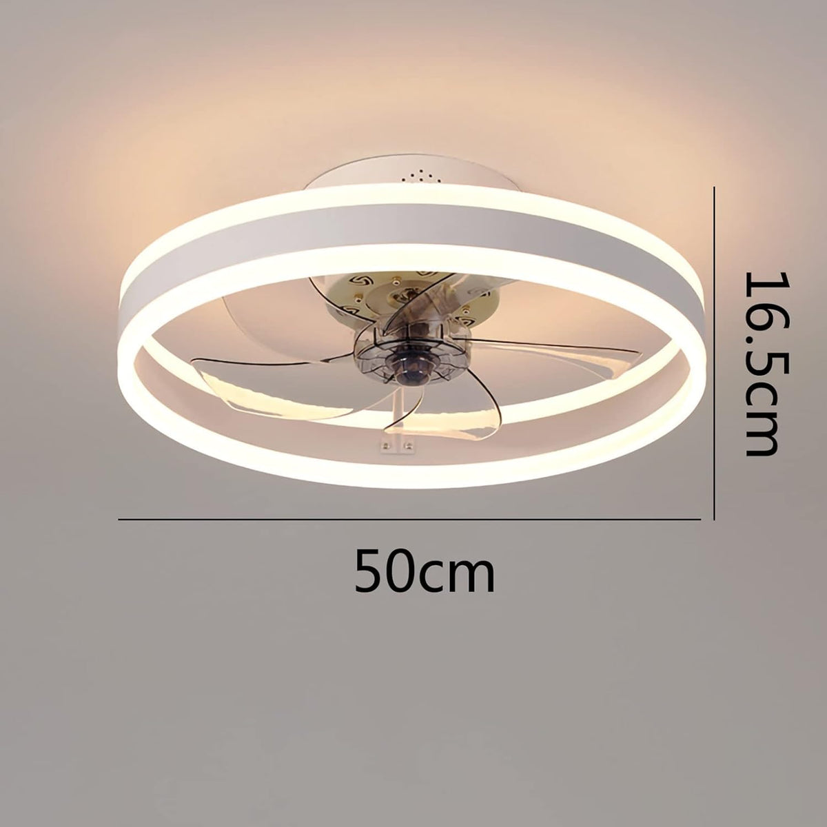 Wildcat plafondventilator met verlichting, stille moderne LED met afstandsbediening Timer ventilator plafondlamp ventilatorlicht voor woonkamer slaapkamer eetkamer (Wit, 50CM)