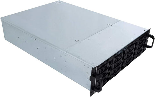 UNYKAch HSW4416 ATX 19" 3U Hot Swap Rack-behuizing (HSW4416 ATX), 16 x 3,5 inch of 2,5 inch schijfbays, 4 x 80 mm ventilatoren, 2 x 60 mm, 1 x USB 2.0, 1 x USB 3.0