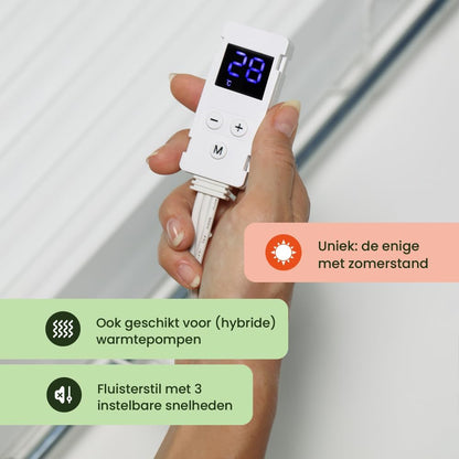 SpeedComfort Radiator Ventilator met Control Sensor - Duo Set (2x) - Sneller Verwarmen - Tot 22% Energie Besparen - Geschikt voor Warmtepomp - Meerdere Snelheden - Simpel te Plaatsen - Fluisterstil