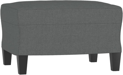 Fauteuil met kruk donkergrijs 60 cm stof beklede stoel relaxstoel comfortabel ontspannen modern design robuust frame