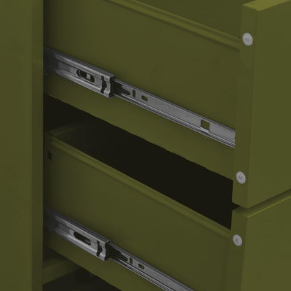 vidaXL Chest of drawers 80x35x101.6 cm steel olive green, chest of drawers, drawer cabinet, side cupboards, drawer cabinets, side cabinets, cupboards, cupboards, cupboards, cupboards