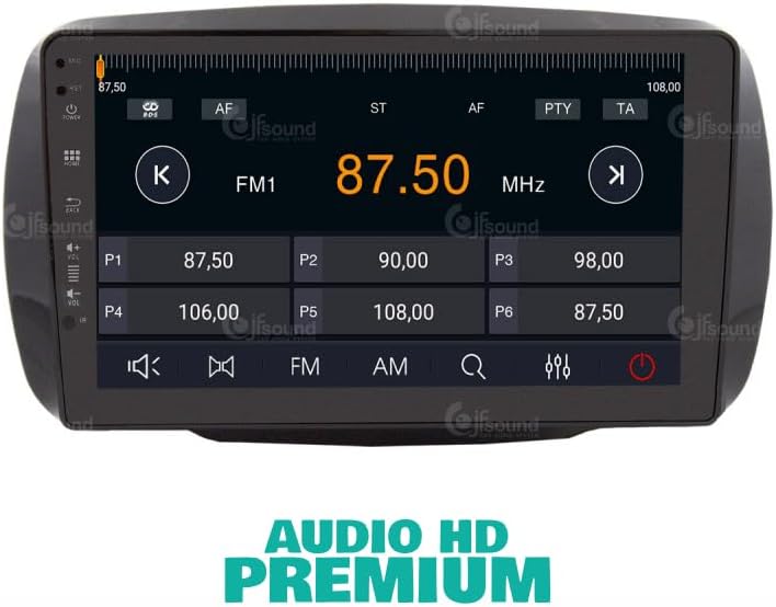 Specifieke autoradio voor Smart mit serienmäßiger Tom-Tom-Navigation Android GPS Bluetooth WiFi USB DAB+ Touchscreen 9" 8core Carplay AndroidAuto
