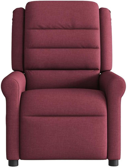 Massagestoel – Elektrische Massagestoel – Relaxstoel – Televisiestoel – Ligstoel – 135 Graden Kantelbaar – 6-Punts Vibratiemassage – Wijnrood Stof