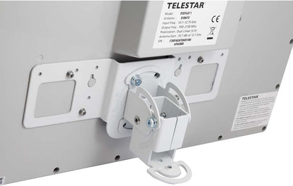 Telestar DIGIFLAT 1 Single Sat platte antenne voor 1 deelnemer (LNB: 0,2 dB, satellietschotel, vensterwand/masthouder, kompas, montagegereedschap) wit 5109470