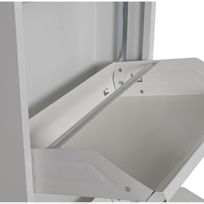 d'casa Metalen schoenenkast met 5 fronten, wit, 50 x 16 x 169 cm.