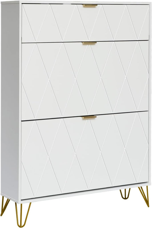Schoenenkast – Schoenenrek – Schoenenopberger – Schoenenkast – Halmeubel – Dun Design – Ruimtebesparend 80x24x120 cm – Stabiel MDF Metalen Pootjes