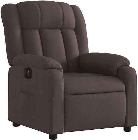 Elektrische Massagestoel, Fauteuil, Verstelbare Rugleuning, Voetsteun, Tv-Stoel, Relaxstoel met Ligfunctie, Ligstoel, Gestoffeerde Stoel, Fauteuil (lichtgrijs) (Donkerbruin #27)