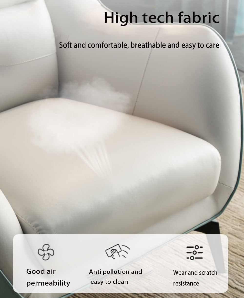 Fauteuil – Armstoel – Leunstoel – Lounge Stoel – Relaxstoel – Hoge Rugleuning – Ademend Stof – Inclusief Voetsteun – Compact Design – Patchwork Bekleding