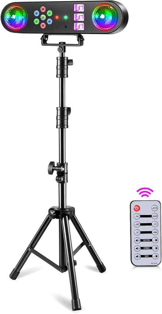 5-in-1 disco party lichtstandaard / disco bal / par light / blacklight strobe effecten / afstandsbediening / geluidsgeactiveerd voor muziek show concert decoratie