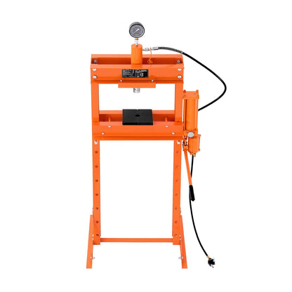 VEVOR Manual workshop press, workshop press with H-frame 20 T with pressure plate 0.8-1.2 MPa, adjustable hydraulic press for garage floors to bend