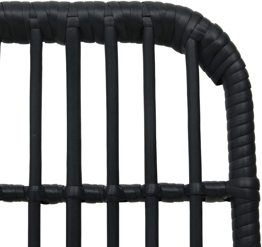 3-Piece Bistro Set Poly Rattan Black Garden Furniture Bistro Set, Sitting Set with Chairs and Table, Balcony Furniture Set Outdoor Furniture Set for Patio, Garden, Balcony-C - QUORE