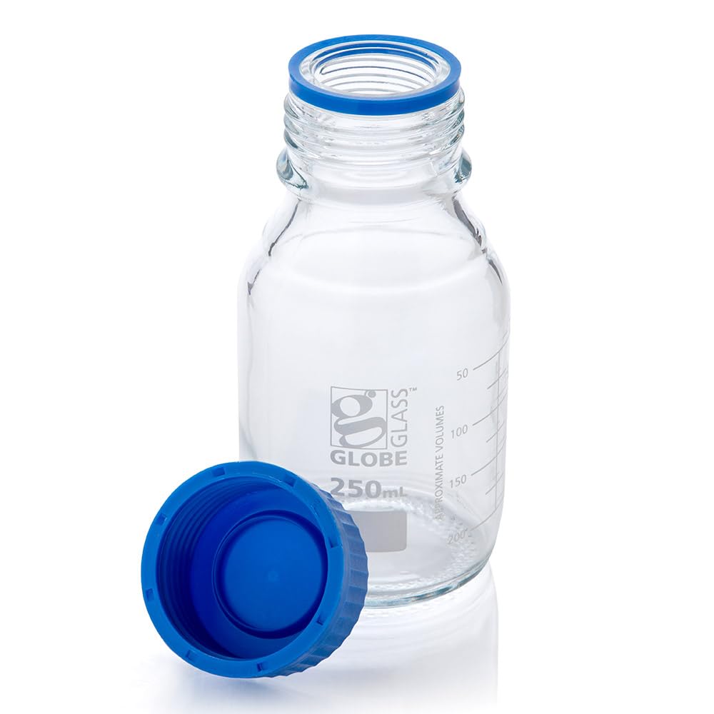 Mediafles 250 ml 10 Stuks – Laboratoriumfles – Reagentiafles – Glasfles – Labfles – GL45 Schroefdop – Borosilicaatglas 3.3