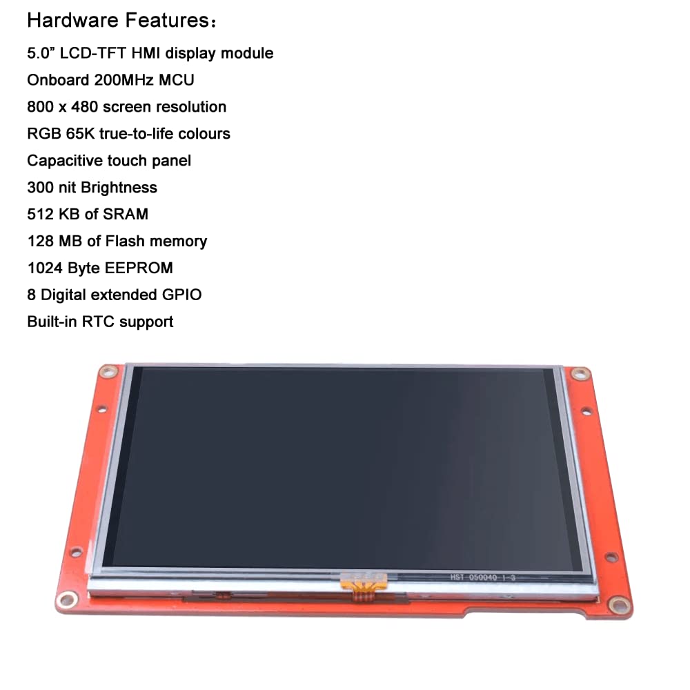 Nextion Display Intelligent NX8048P050-011C Intelligent 5 inch capacitief touchscreen 800 x 480 Seriële LCD TFT HMI weergavemodule NX8048P050-011C ondersteunt audio