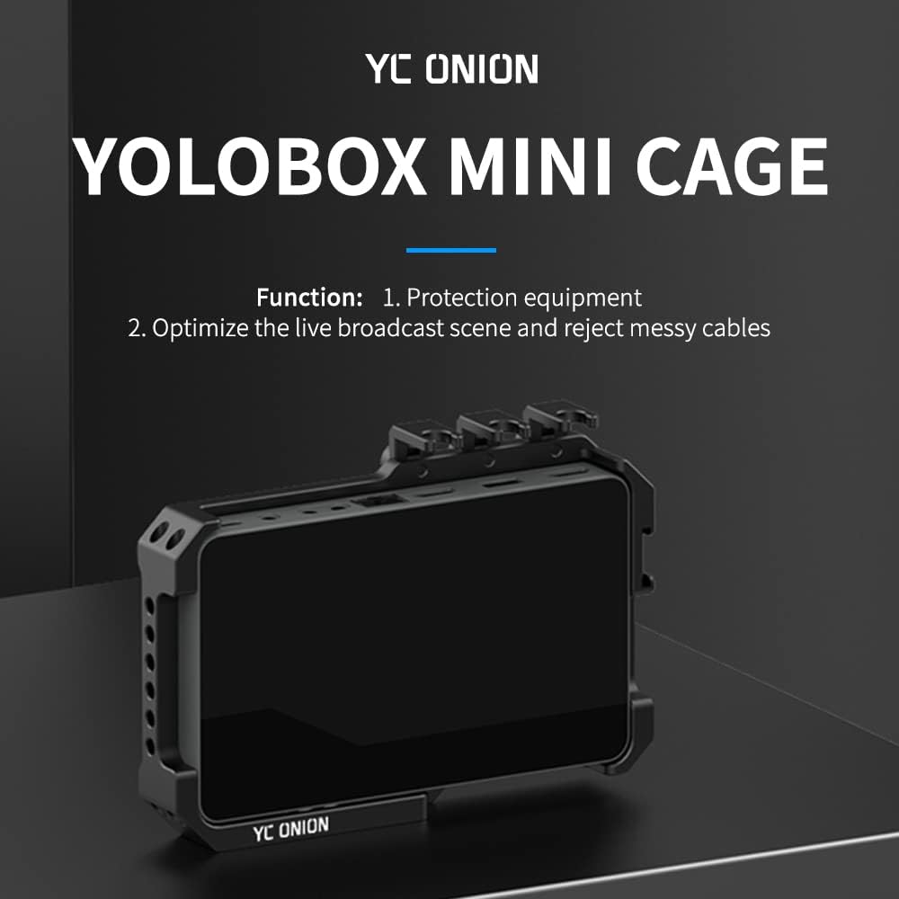 Full Cage for YoloLiv YoloBox Mini Live Streaming Equipment, Aluminum Alloy, with 3 Cable Clips, Lightweight/Easy to Install