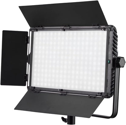 A-2200IIQ Dimmen 3200k-5500k LED 100w Bi-color Studio Video Panel Licht met Barndoor, Afstandsbediening & DMX voor conferentiefotografie Youtube Verlichting