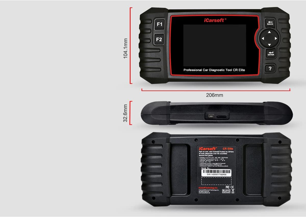 iCarsoft CR Elite OBD2 Test Diagnose Auto Foutscanner Uitleesapparaat