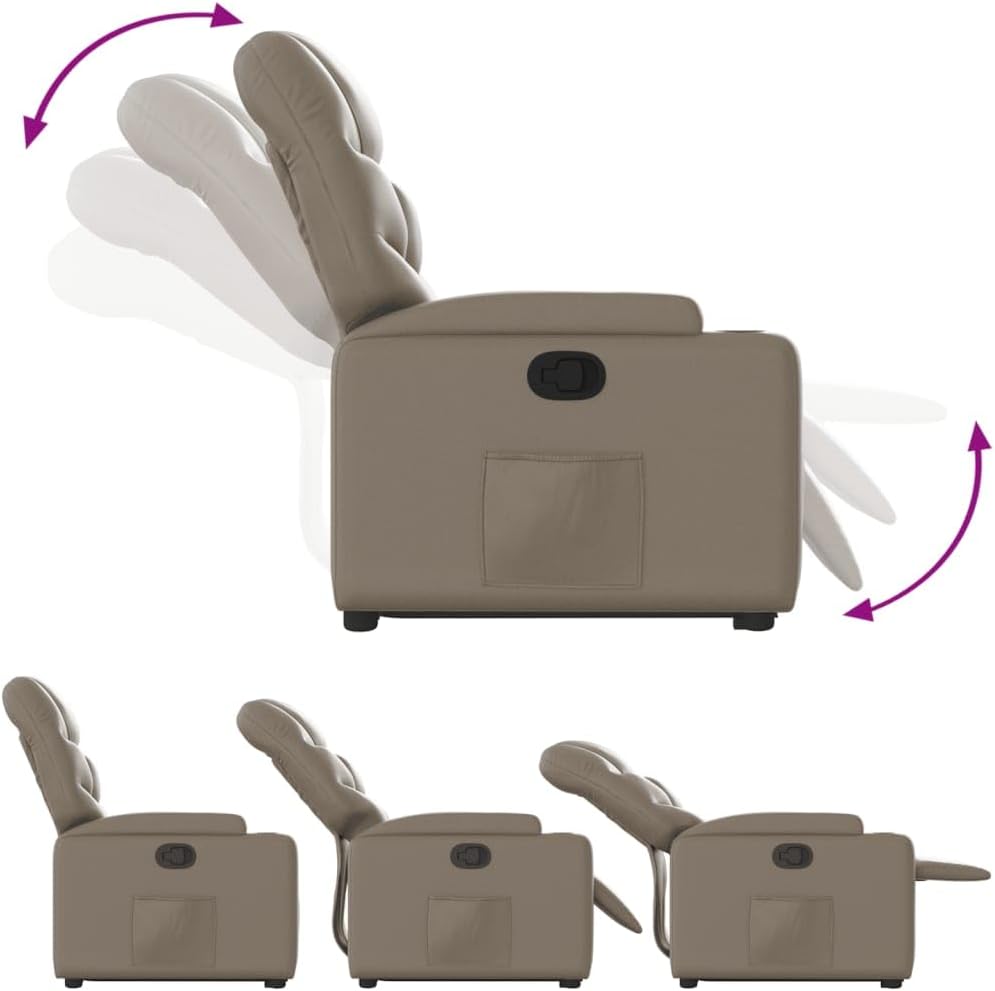 Cappuccino 3204664 fauteuil, met rugleuning en rugleuning, van kunstleer, meubelstuk voor woonkamer, fauteuil, relaxstoel, stoel voor slaapkamer - QUORE