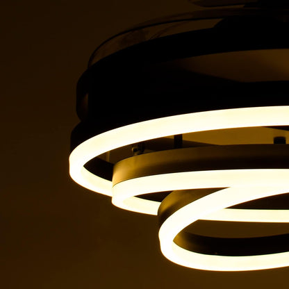 BEL AIR HOME - SFERA Plafondventilator met DC-motor en LED-verlichting 36W - Instelbare kleurtemperatuur 3000K, 4000K, 6500K - Inclusief afstandsbediening, Zwart, Blanco Y Gris