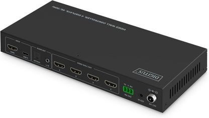 DIGITUS DS-55358 – HDMI-videowallcontroller – Ingangssignaal UHD 4k 60 Hz via HDMI 2.0 of USB-C – Uitgang 4k 30 Hz – Inclusief afstandsbediening – Weergavemodi 1x1, 2x1, 3x1, 4x1, 1x2, 1x3, 1x4, 2x2