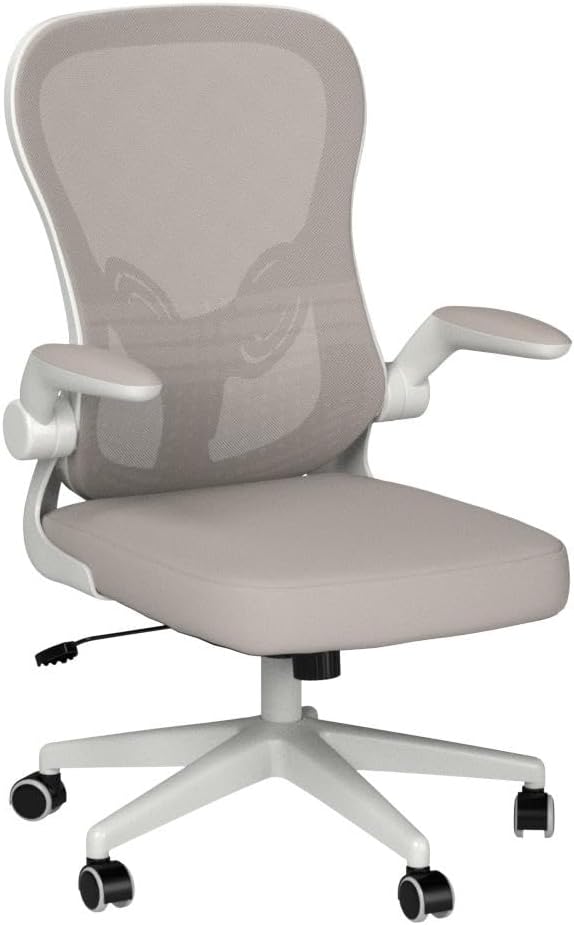 Bureaustoel – Ergonomische Stoel – Computerstoel – Bureaufiets – Kantoorstoel – Opklapbare Armleuningen – Verstelbare Hoogte – Lendensteun – Ademend Gaas – Max 150 kg