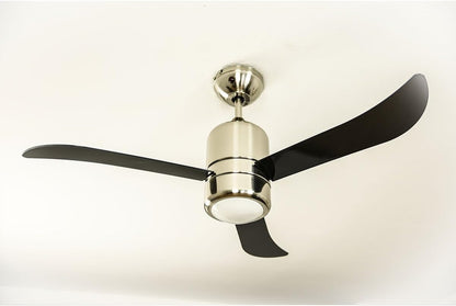 AireRyder Plafondventilator Loft met verlichting en afstandsbediening, behuizing gesatineerd nikkel, vleugels zwart, 112 cm, FN51134