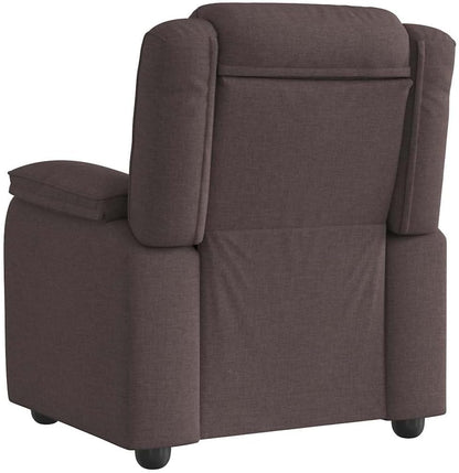 Relaxstoel donkerbruin stof TV fauteuil met ligfunctie, enkele ligstoel relaxstoel voor woonkamer, slaapkamer handmatig kantelsysteem mA10 - QUORE