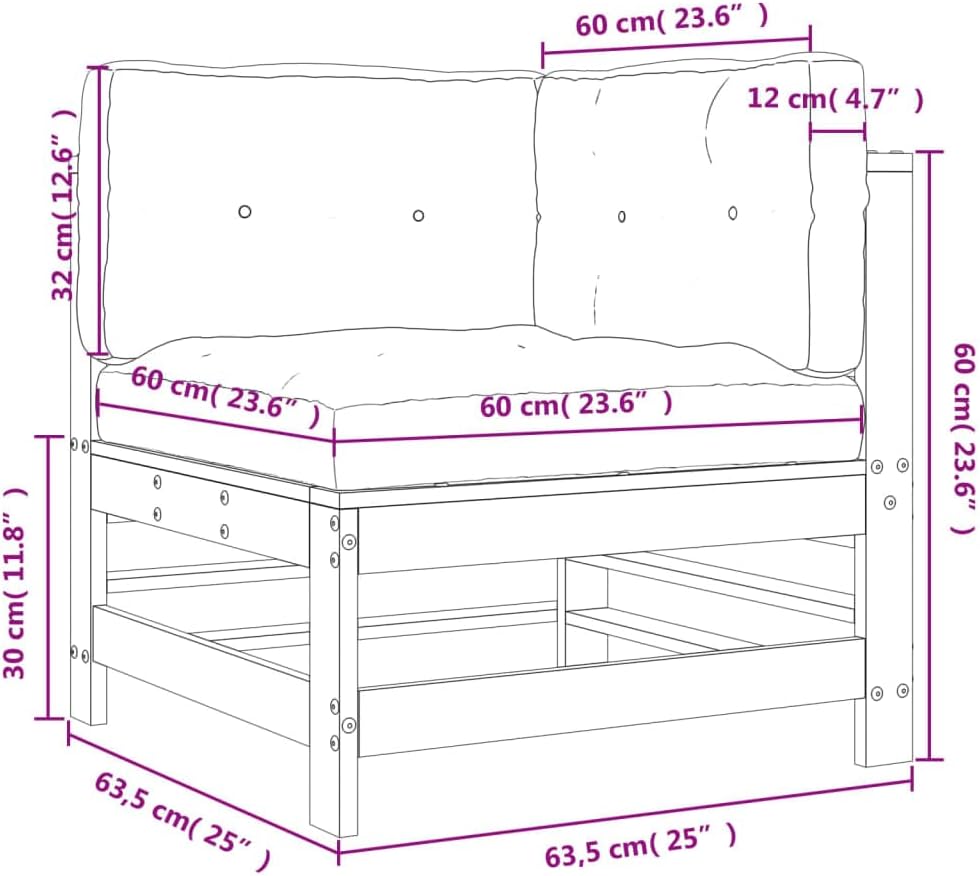 Hoeklounge – Hoekbank – Loungeset – Tuinbank – Buitenbank – Massief Douglas Hout – Weerbestendig Met Grijze Oxford Kussens
