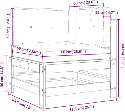 Hoeklounge – Hoekbank – Loungeset – Tuinbank – Buitenbank – Massief Douglas Hout – Weerbestendig Met Grijze Oxford Kussens