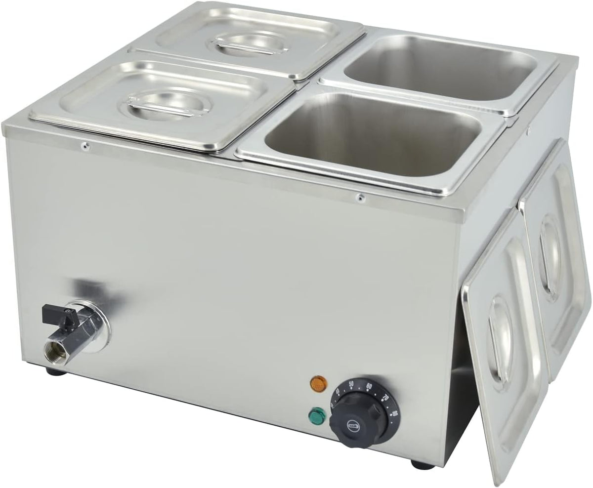 TAIMIKO Professioneel elektrisch waterbad voor buffet van roestvrij staal incl