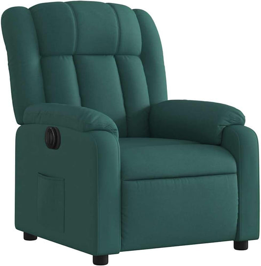 Elektrische Massagestoel, Fauteuil, Verstelbare Rugleuning, Voetsteun, Tv-Stoel, Relaxstoel met Ligfunctie, Ligstoel, Gestoffeerde Stoel, Fauteuil (lichtgrijs) (Donkergroen #29)